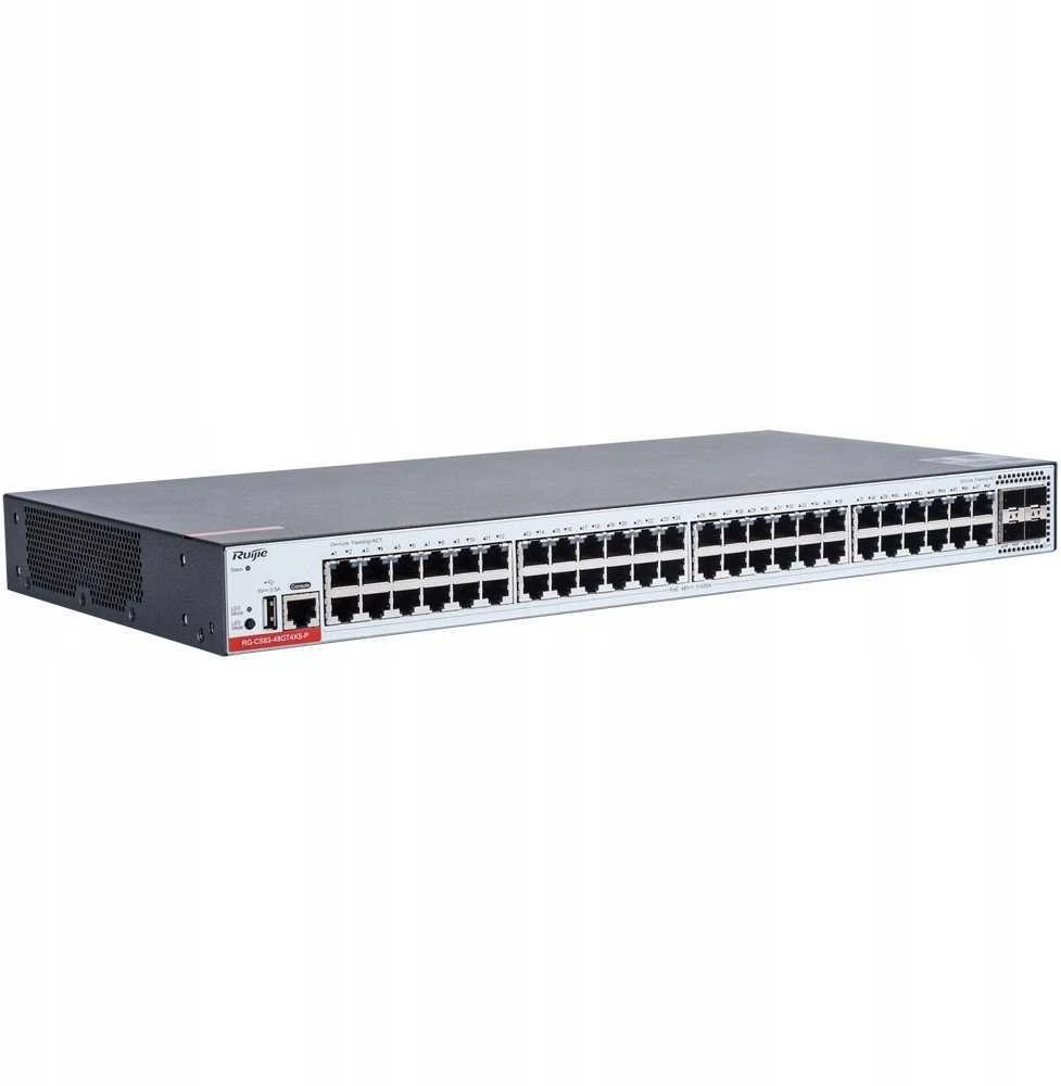 Šakotuvas „Reyee Ruijie“ komutatorius RG-CS83-48GT4XS-P | Valdomas komutatorius, 52 prievadai, 48xGE, 48xPoE+, 405W, 4x10GE SFP+, 1xkonsolė, L3, debesis