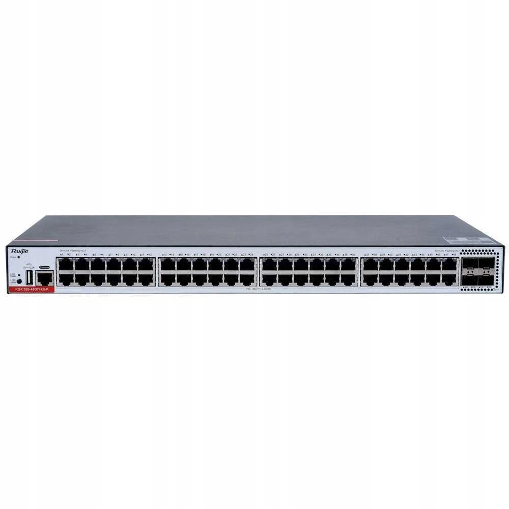Šakotuvas „Reyee Ruijie“ komutatorius RG-CS83-48GT4XS-P | Valdomas komutatorius, 52 prievadai, 48xGE, 48xPoE+, 405W, 4x10GE SFP+, 1xkonsolė, L3, debesis