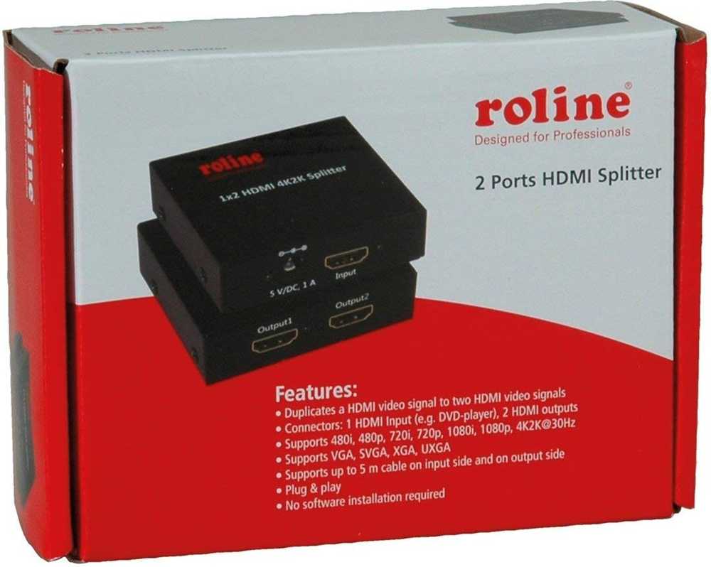 Šakotuvas „Roline Splitter“ – 2 x HDMI (14.01.3555)