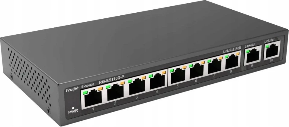 Šakotuvas Ruijie Networks 8 prievadų komutatorius Ruijie RG-ES110D-P