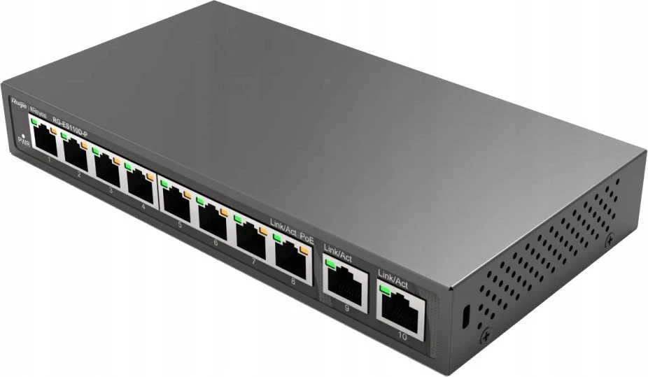 Šakotuvas Ruijie Networks 8 prievadų komutatorius Ruijie RG-ES110D-P
