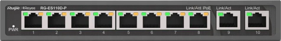 Šakotuvas Ruijie Networks 8 prievadų komutatorius Ruijie RG-ES110D-P