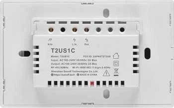 Šakotuvas „Sonoff T2US1C“ – „1-Gang Wi-Fi“ išmanusis sieninis jungiklio jungiklis JAV – baltas