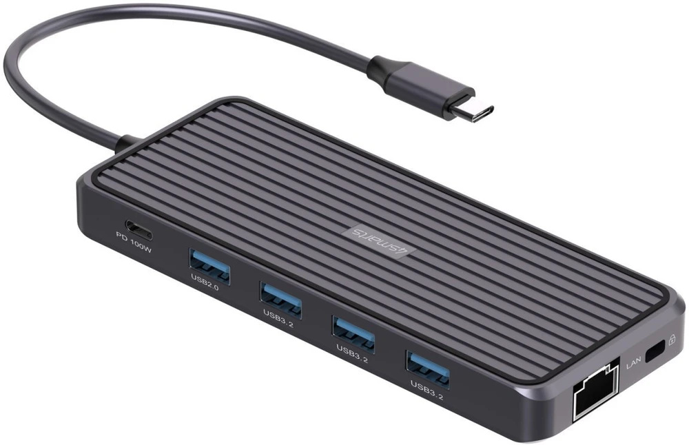 „4smarts SmartDock 11w1“ | 4x USB-A | USB-C PD 100W | RJ45 | Garsas/mikrofonas | HDMI | 2x DP
