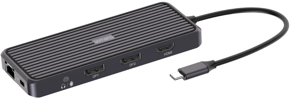 „4smarts SmartDock 11w1“ | 4x USB-A | USB-C PD 100W | RJ45 | Garsas/mikrofonas | HDMI | 2x DP