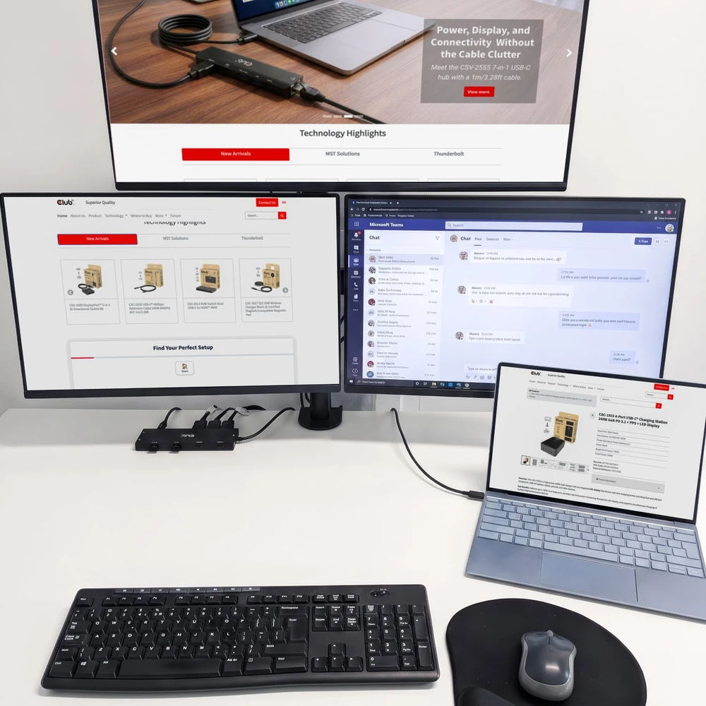 Stacja/replikator Club 3D CLUB3D doko stotelė przewodowa USB 3.2 Gen 1 (3.1 Gen 1) Type-C juoda (CSV-2556)