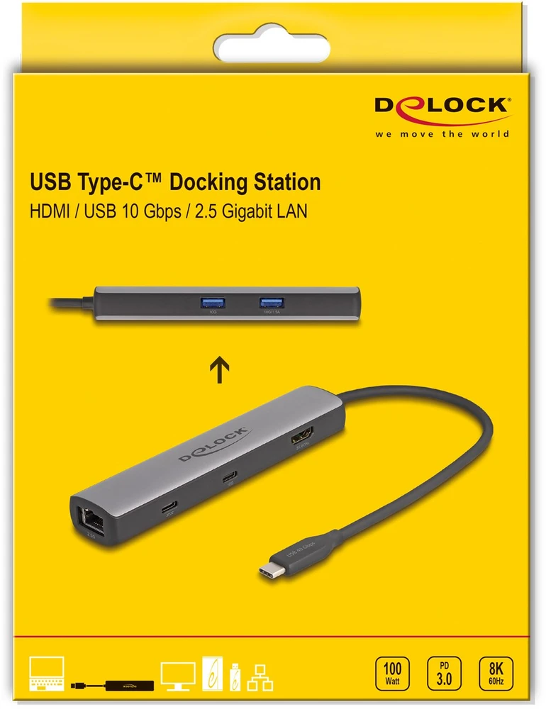 Stacja/replikator Delock USB 40 Gbps USB Type-C™ / Thunderbolt 3 / Thunderbolt 4 (87865)