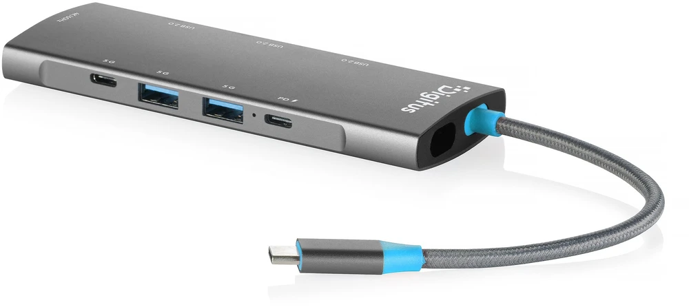 Šakotuvas Stacja/replikator Digitus USB-C Docking Station, 8-Port, HDMI, USB, PD (DA-70920)
