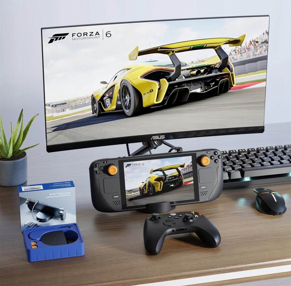 Šakotuvas Asus Įkrovimo stotelė 6 viename, HDMI, 4K, 100W, skirta „Steam Deck“, Oled / Rog Ally / Synm050