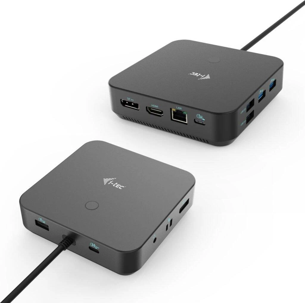 I-TEC USB-C HDMI dviejų DP prijungimo stotelė su maitinimo tiekimu 100 W + I-tec universalus įkroviklis 112 W