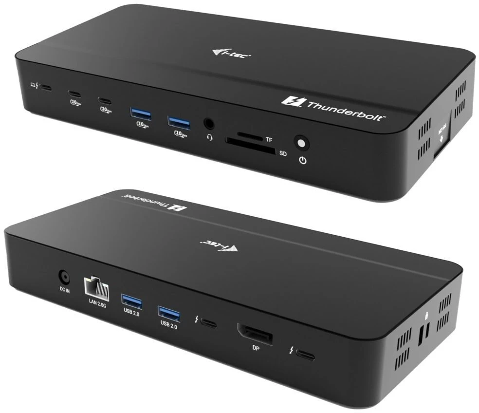 I-tec Thunderbolt 5 trijų ekranų prijungimo stotelė, M.2 lizdas, 6x USB 2.5 GLAN maitinimo šaltinis, 140W