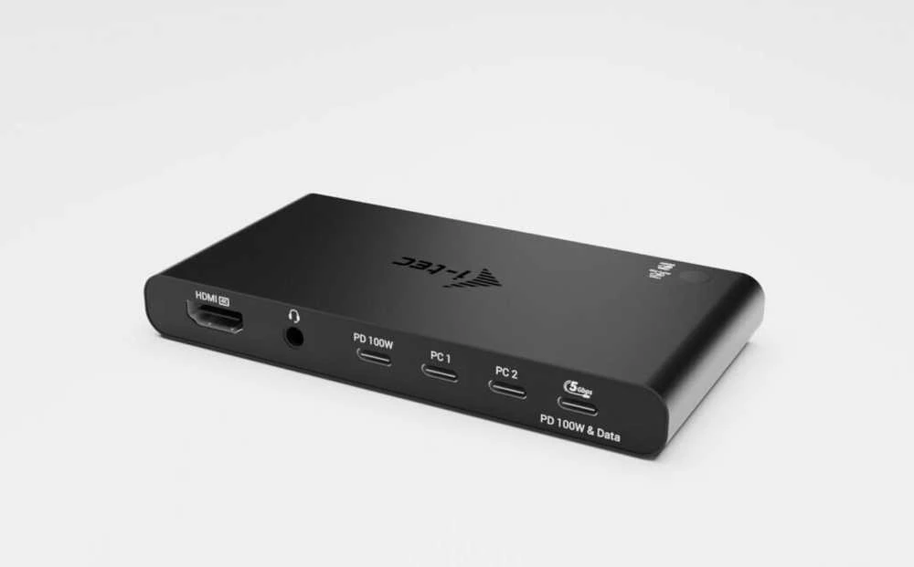I-tec KVM doko stotele su HDMI ir USB-C jungtimis