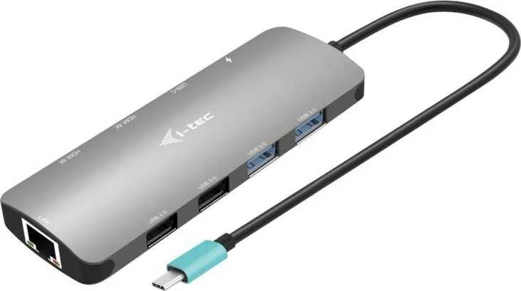 I-tec USB-C Metal Nano 2x HDMI LAN maitinimo tiekimas 100W