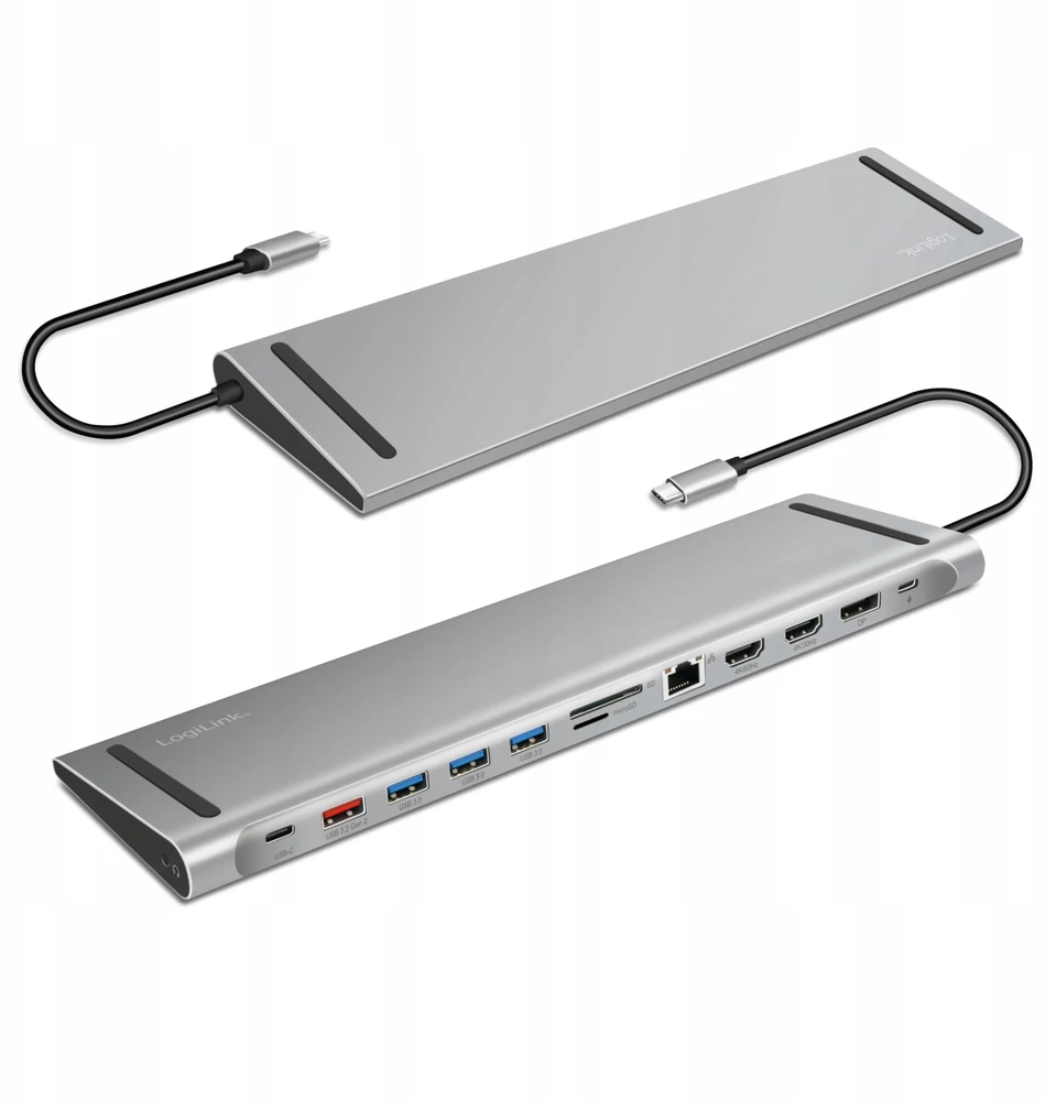 LogiLink Doko stotelė usb3.2 ,usb-c,12-portów, pd