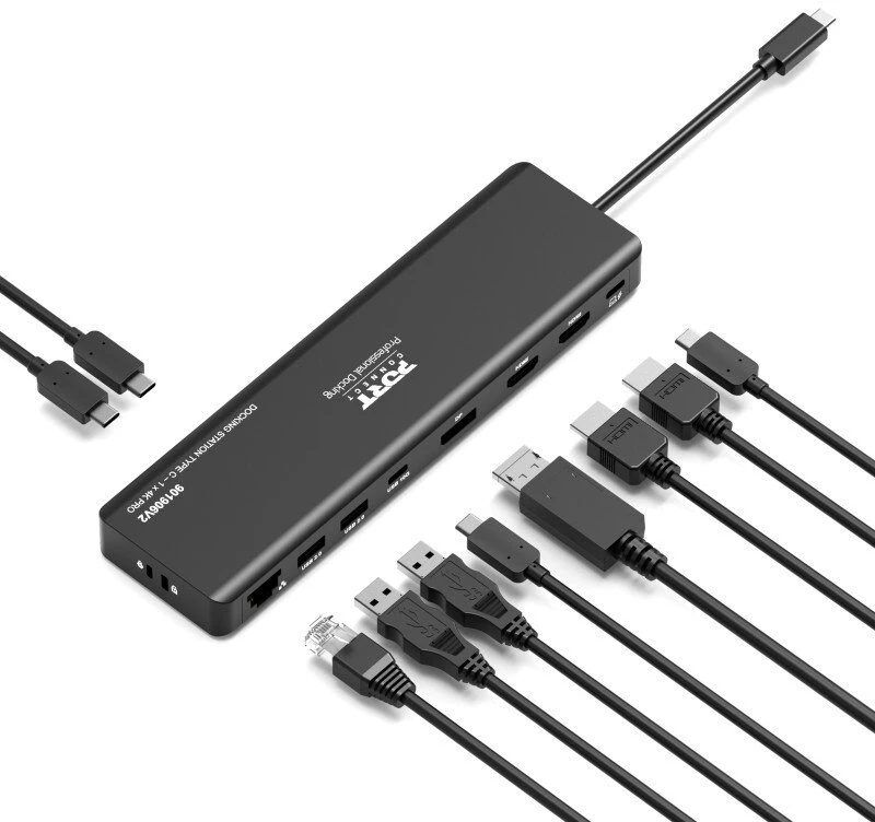 Šakotuvas Stotis/replikatorius Port Designs PORT Connect Mobilioji dokavimo stotis 1 x 4K USB-C 9 įrenginiams 100 W (901906V2)