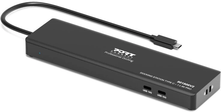 Šakotuvas Stotis/replikatorius Port Designs PORT Connect Mobilioji dokavimo stotis 1 x 4K USB-C 9 įrenginiams 100 W (901906V2)