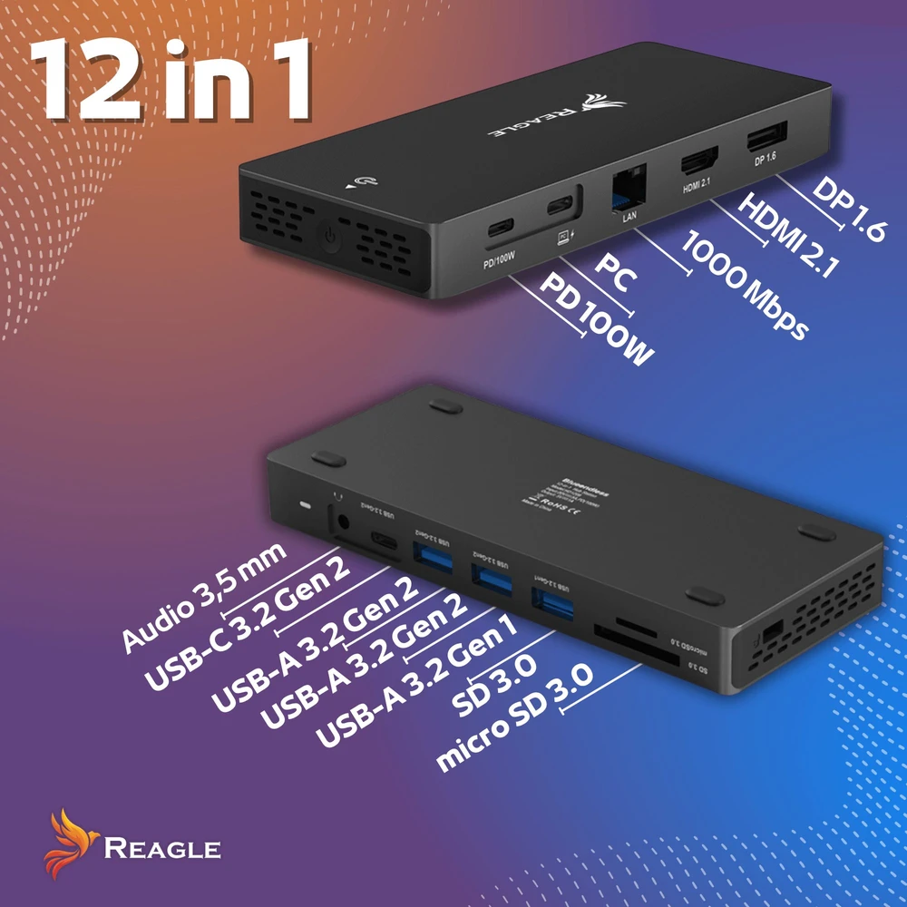 Šakotuvas Stotis / replikatorius Triton REAGLE USB-C (RHUB93C)