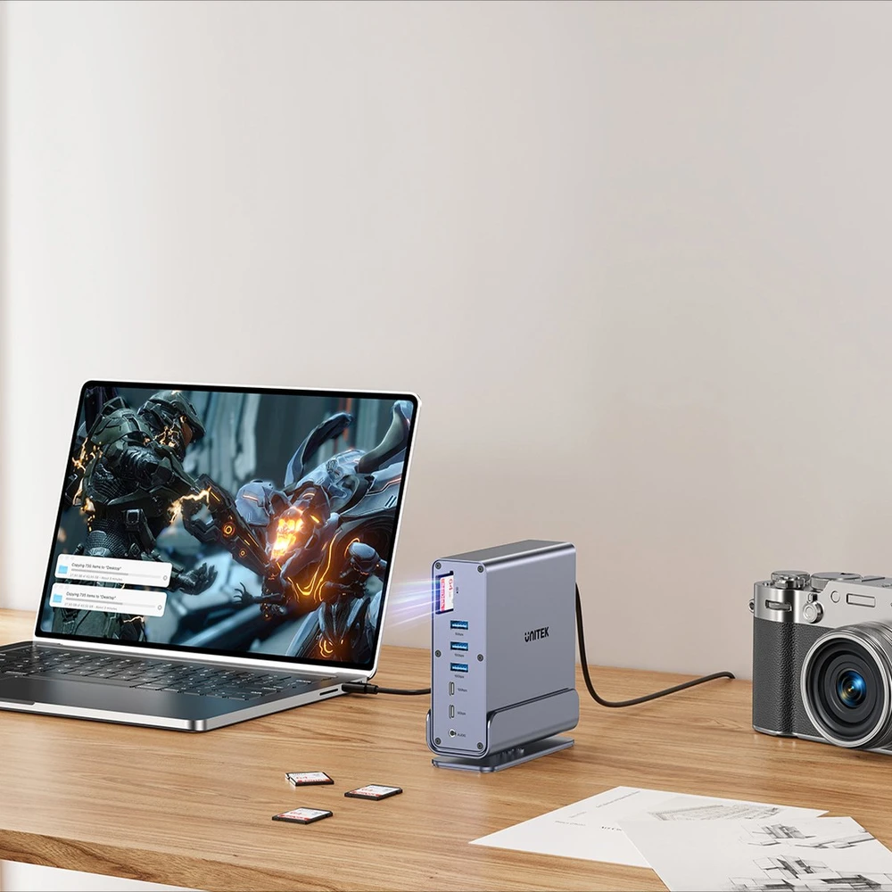 Šakotuvas Stotis / replikatorius Unitek Universal DisplayLink Triple 4K USB-C/Thunderbolt (D1135AGY01)
