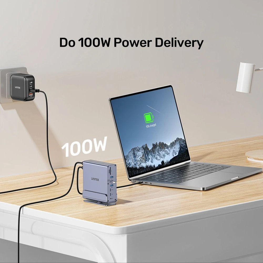 Šakotuvas Stotis / replikatorius Unitek Universal DisplayLink Triple 4K USB-C/Thunderbolt (D1135AGY01)