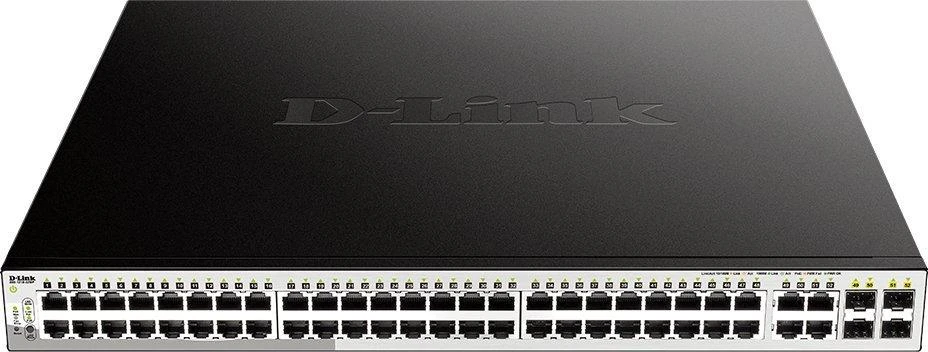 Šakotuvas D-LINK 52-Port Layer2 Smart Managed 48x PoE Gigabit Switch dlink žalias 3.0 48x 10/100/1000Mbit/s TP RJ-45 PoE prievadai 802.3at