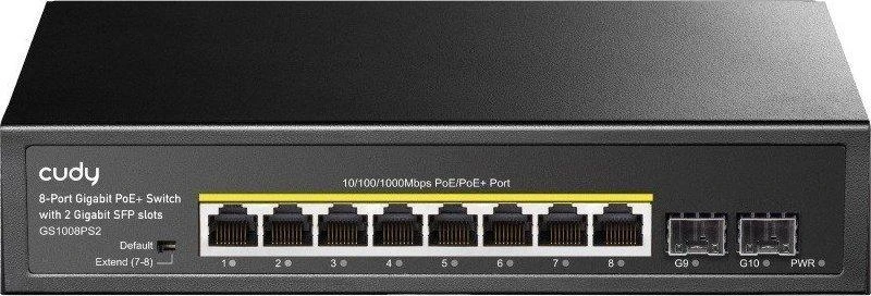Šakotuvas Komutatorius - Cudy GS1008PS2 Nevaldomas Gigabit PoE Juodas