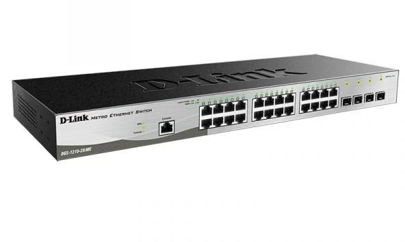 Šakotuvas D-Link | Metro Ethernet komutatorius | DGS-1210-28/ME | Valdomas L2 | Montuojamas į lentyną | Gigabito Ethernet (varinis) jungčių kiekis: 24 | SFP jungčių kiekis: 4 | Maitinimo šaltinio tipas: Viengubas | 24 mėn.