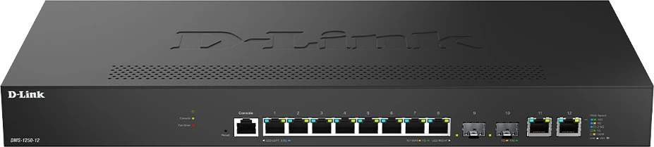 Šakotuvas D-LINK DMS-1250-12/E 12 prievadų 2.5G išmanusis valdomas komutatorius12 prievadų 2.5G išmanusis valdomas komutatorius | D-Link