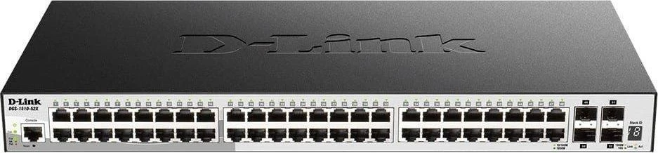 Šakotuvas D-Link | Sukraunamas išmanusis valdomas jungiklis su 10G įkėlimo nuorodomis | DGS-1510-52X/E | Tvarkoma L2 | Montuojamas ant stovo | Gigabit Ethernet (vario) jungtys kiekis 48