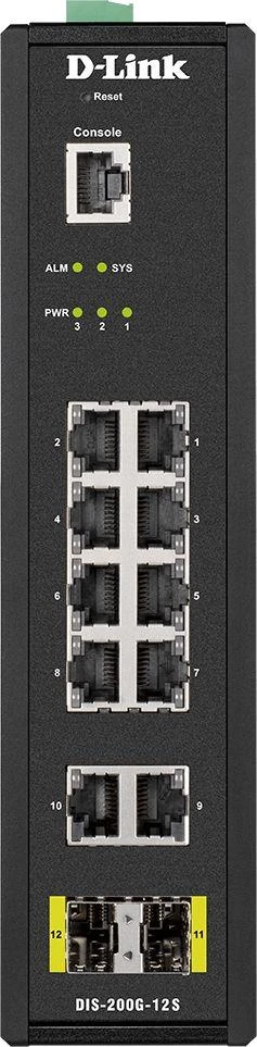 Šakotuvas D-LINK 12 Port L2 Industrial Smart Managed Switch su 10 x 1GBaseTX jungtys ir 2 x SFP jungtys