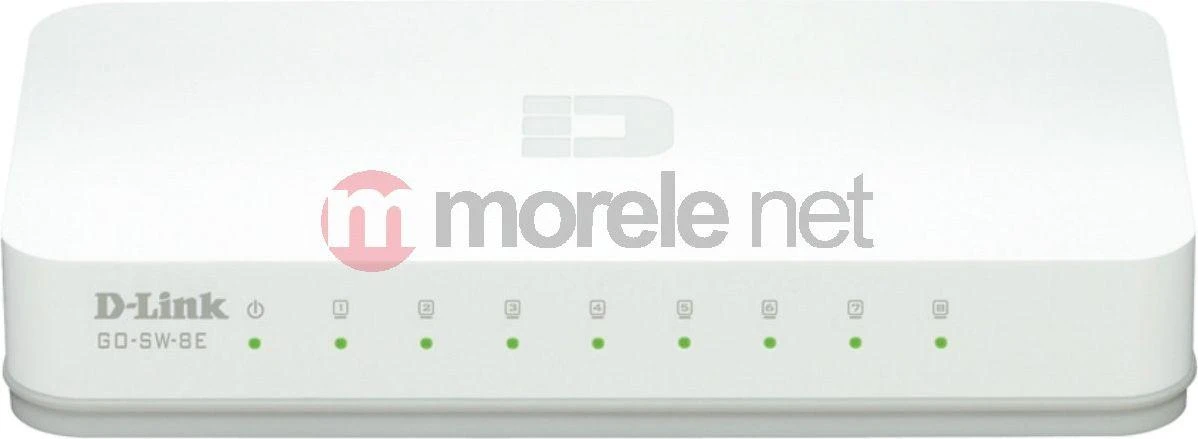 Šakotuvas D-Link GO-SW-8E/E tinklo komutatorius Ne-valdomas Fast Ethernet (10/100) Balta