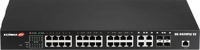 Šakotuvas EDIMAX 28 Port Gigabit PoE Switch 4x RJ45/4x SFP Combo Jungtys