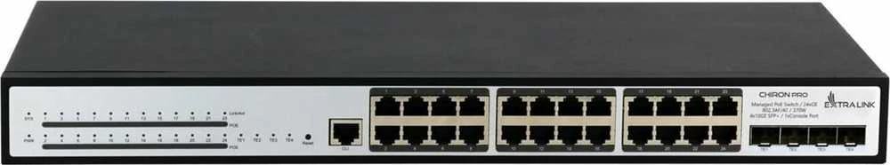 Šakotuvas Extralink EX.19737 tinklo komutatorius Valdomas L3 Gigabit Ethernet (10/100/1000) Maitinimas per Eternetą (PoE) 1U Balta