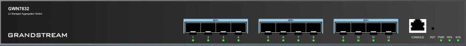 Šakotuvas Perjungti GrandStream Grandstream Networks GWN7832 tinklo nuorodas Tvarkomas L3 10G Ethernet (100/1000/10000) Pilka