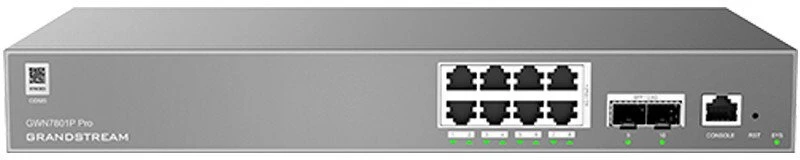 Šakotuvas Switch GrandStream GWN 7801P PRO POE 8GE 2xSFP 2,5GB/s zarządzalny L2 (GGWN7801PPRO)