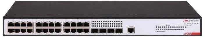 Šakotuvas 28 prievadų komutatorius Hikvision DS-3E2528-HI-24T4F (valdomas L2+, 24xLAN, 4xSFP, 56Gbps)