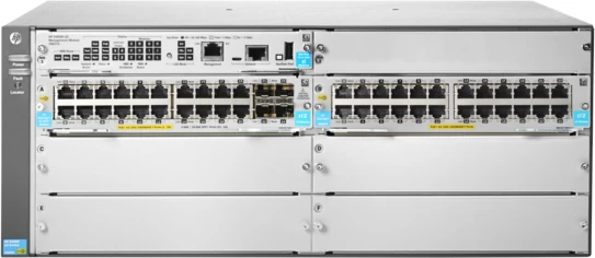 Šakotuvas Hewlett Packard (HP) HP Enterprise 5406R 44GT PoE+ ir 4 prievadų SFP+ (be PSU) v3 zl2 – Tvarkomas – L3 – Gigabit Ethernet (10/100/1000) – Maitinimas per Ethernet (PoE) – Tvirtinimas ant stovo – 4U