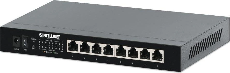 Šakotuvas „Intellinet 561938“ komutatorius 2.5G, 10/100/1000/2500, 8x RJ45 PoE+ 100W
