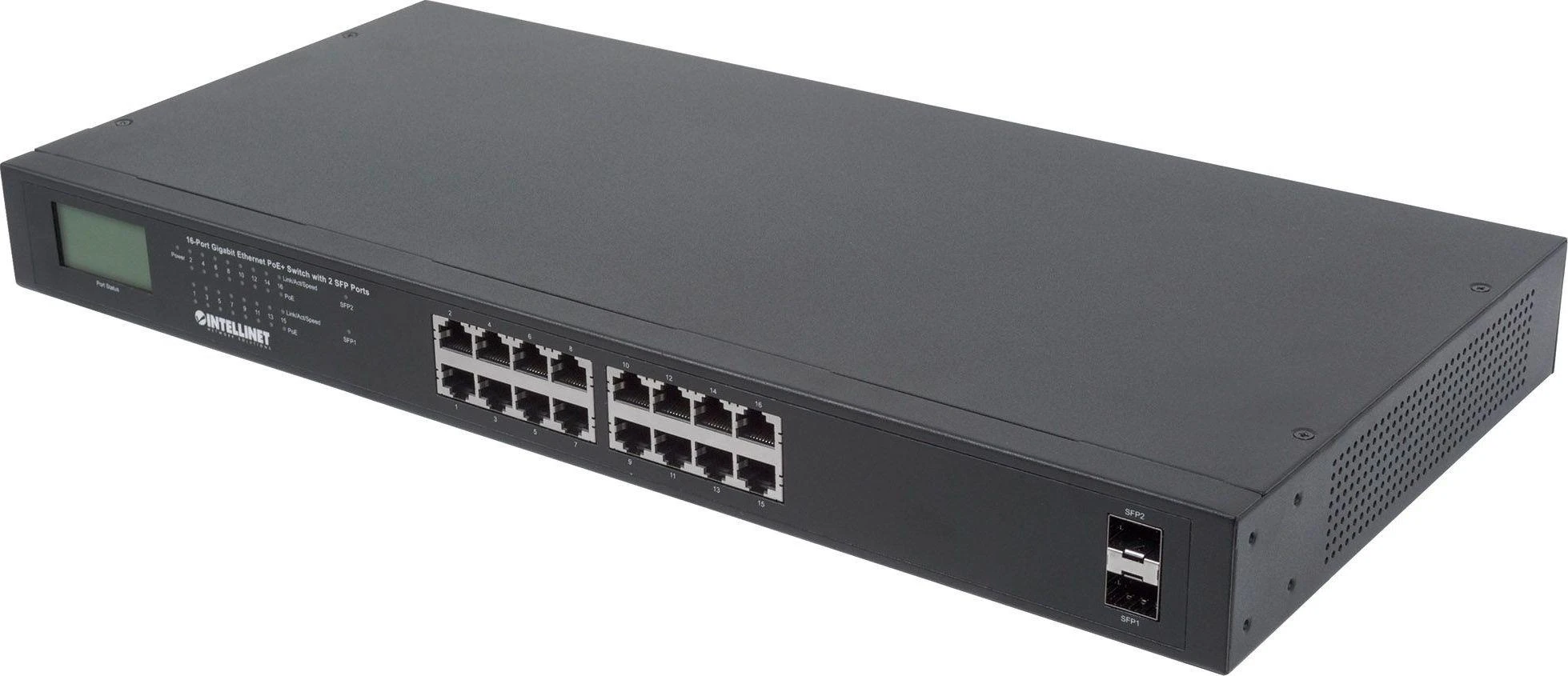 Šakotuvas Intellinet 561259 tinklo komutatorius Gigabit Ethernet (10/100/1000) Juoda Maitinimas per Eternetą (PoE)