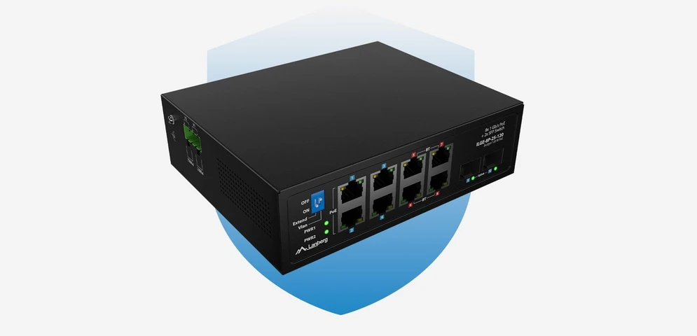 Šakotuvas Komutatorius Lanberg ILFE-8P-1GE-1S-120 Light Industrial PoE 4XBT 4XAT SFP+ETH DIN FAST Ethernet