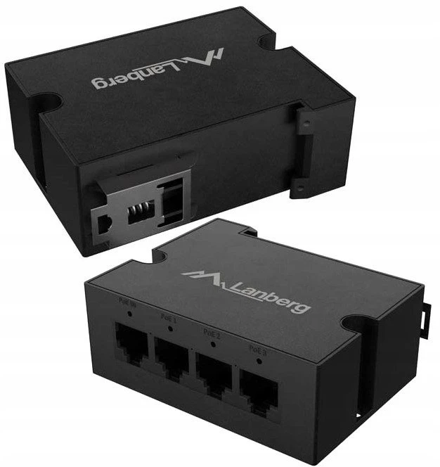 Šakotuvas LANBERG DIN-GE4-BT-90W SWITCH 1XIN 3XOUT 1GB POE EXTENDER GIGABIT ETHERNET DIN RAIL BT 90W