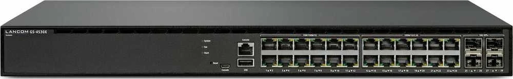 Šakotuvas Carruzzo LANCOM GS-4530X Valdomas L3 2.5G Ethernet (100/1000/2500) 1U Juoda