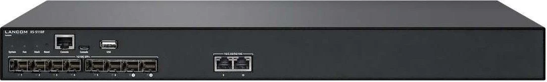 Šakotuvas Carruzzo LANCOM XS-5110F Valdomas L2/L3 10G Ethernet (100/1000/10000) 1U Juoda