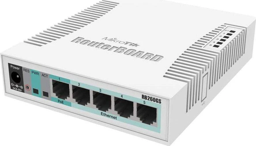 Šakotuvas MikroTik RouterBOARD RB260GS (CSS106-5G-1S) jungiklis