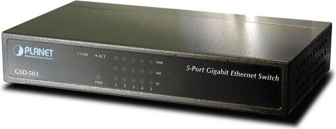 5-prievadų Gigabitinis interneto tinklo šakotuvas Planet GSD-503-EU