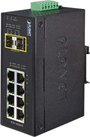 Šakotuvas PLANET IGS-1020TF tinklo komutatorius Ne-valdomas Gigabit Ethernet (10/100/1000) Mėlyna