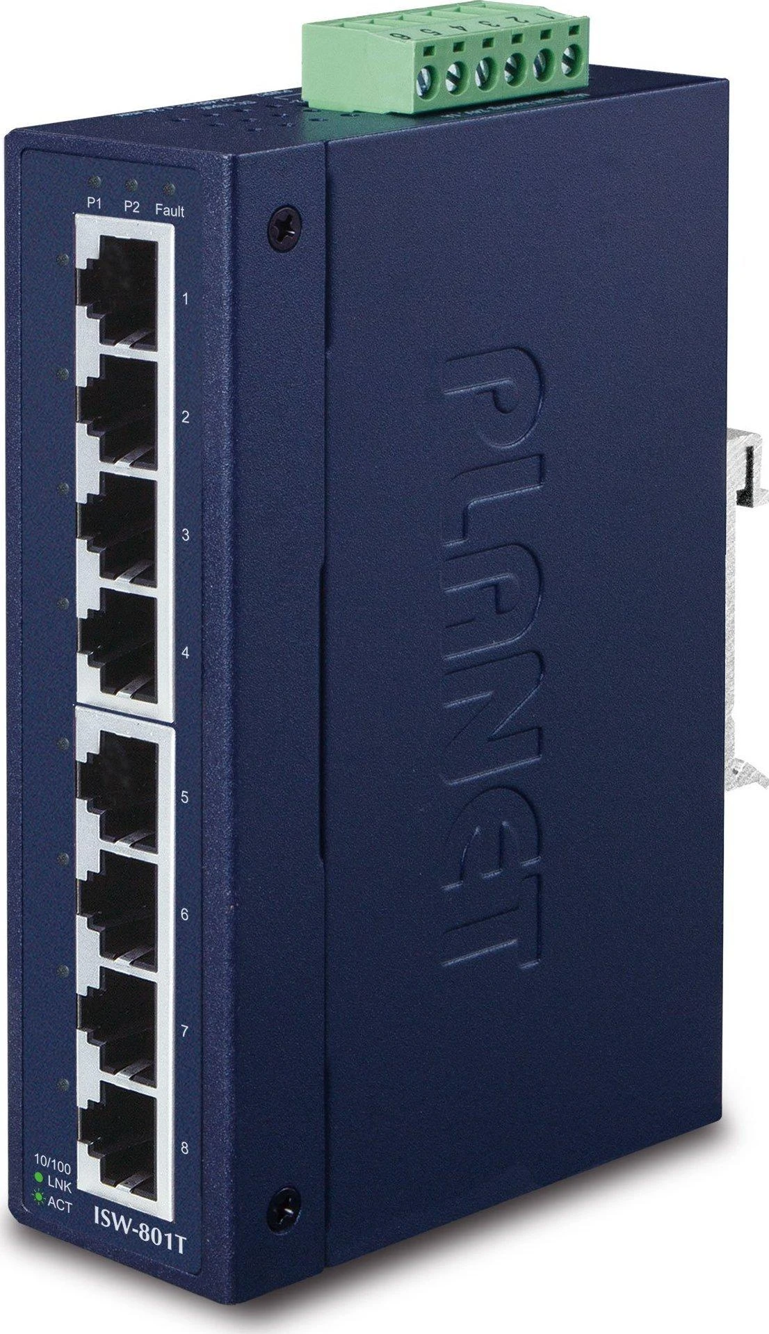Šakotuvas PLANET ISW-801T tinklo komutatorius Ne-valdomas L2 Fast Ethernet (10/100) Mėlyna