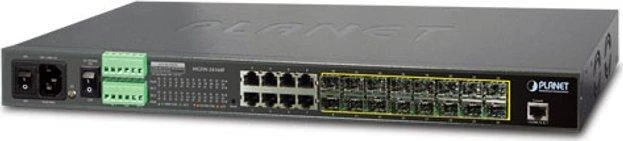 Šakotuvas PLANET MGSW-24160F tinklo jungiklis Valdomas L2+ Gigabit Ethernet (10/100/1000) Maitinimas per Ethernet (PoE) 1U Mėlyna