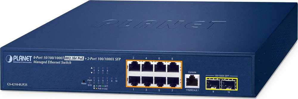 Šakotuvas Switch Planet GS-4210-8UP2S