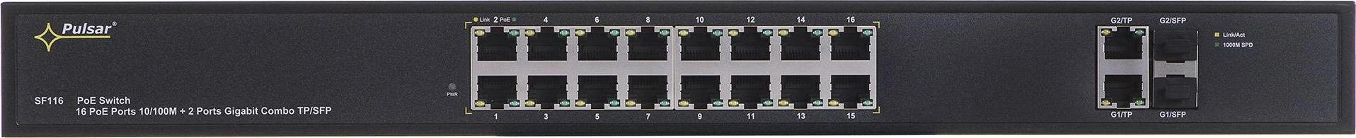 Šakotuvas SWITCH POE SF-116 16 PRIEVADŲ SFP PULSAR