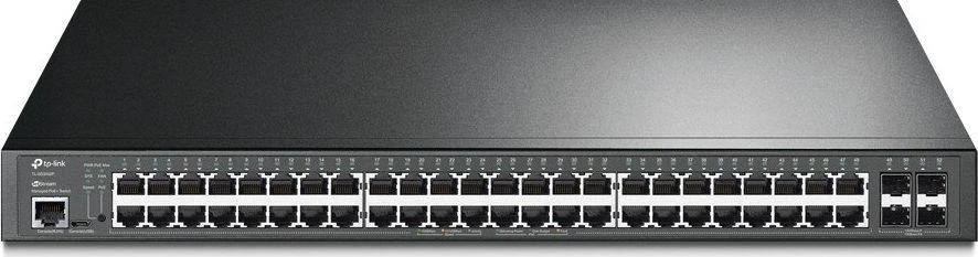 Šakotuvas TP-LINK | 52 prievadų gigabito L2+ valdomas komutatorius su 48 prievadų PoE+ | TL-SG3452P JetStream | Valdomas L2+ | Montuojamas į lentyną